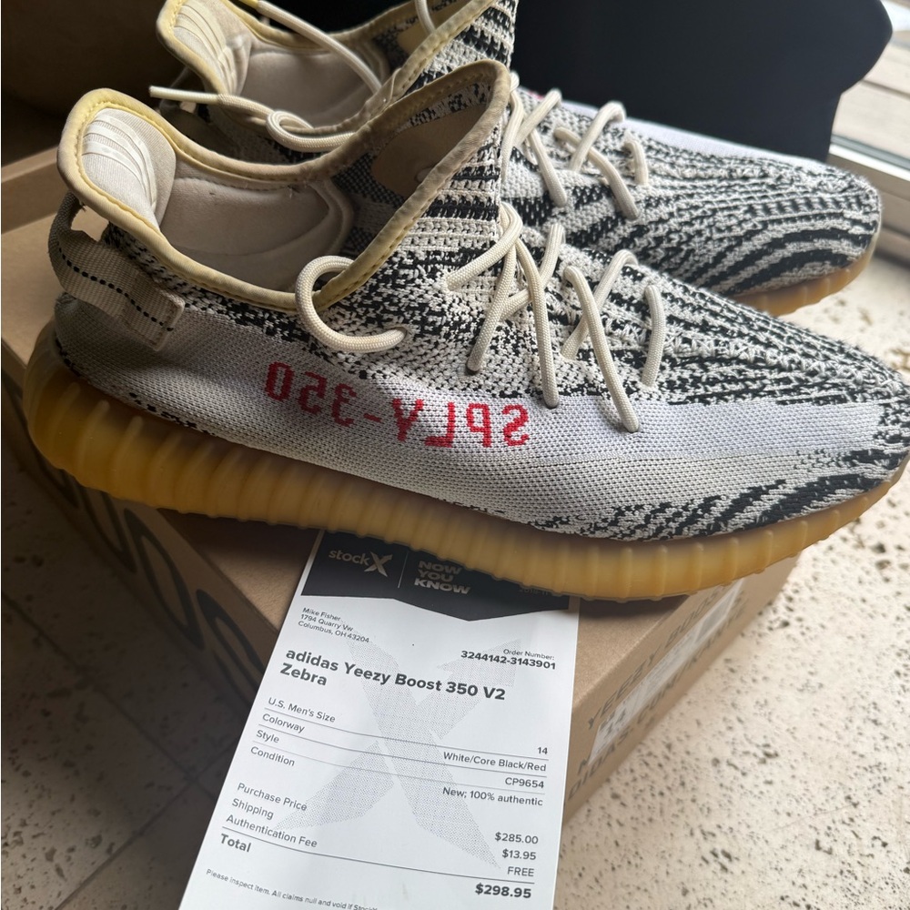 Adidas Yeezy Boost 350 V2 White Black Red Zebra 14